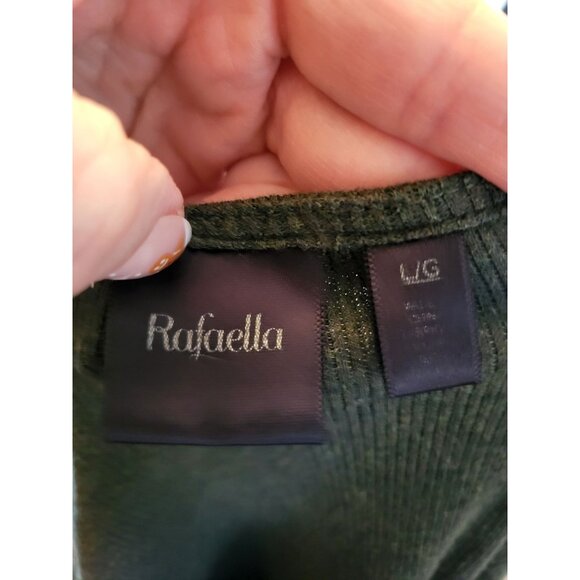 Rafaella Olive Green Lace Up Sweater L Boho Western Neutral Grunge - Picture 8 of 8